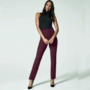 NWT Spanx Ponte Slim Straight Pant Chianti Burgundy LP
